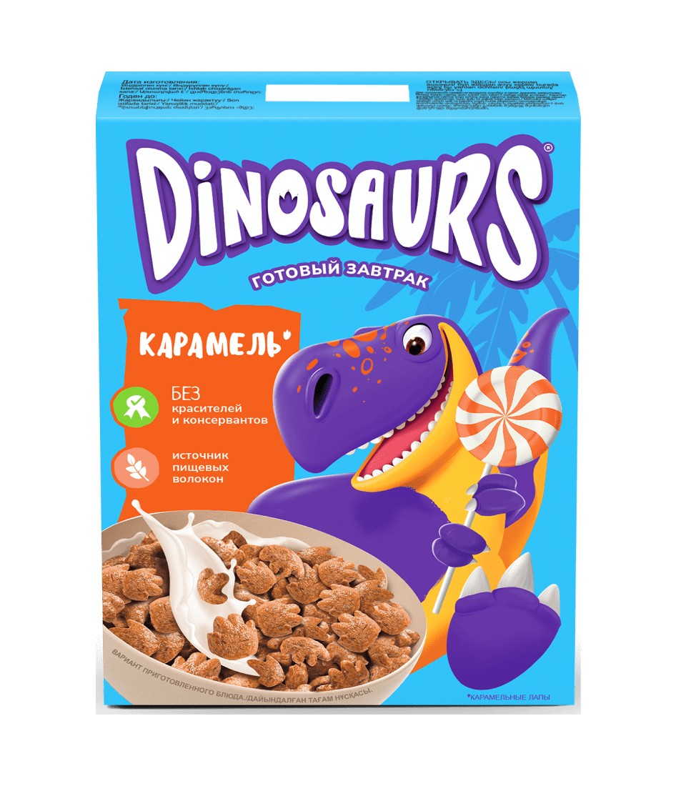 Готовый завтрак из злаков Dinosaurs® «Карамельные лапы» — Любятово